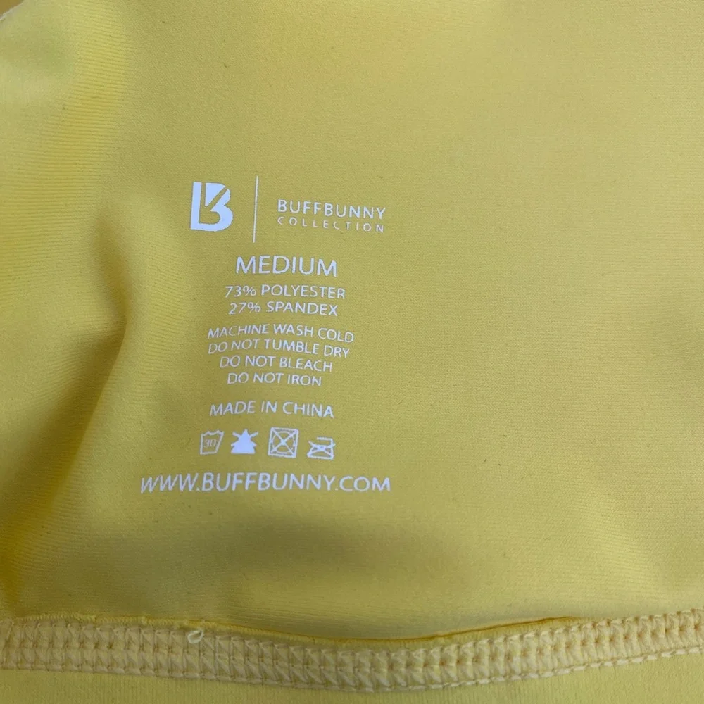 BuffBunny Allure Laser Cut Sports Bra High Impact Size M Removible Padded Yellow - Picture 7 of 9